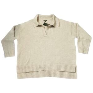 Wild Fable Sweater Womens Size 2X Light Beige Soft Cozy Loose Fit Boxy NWT
